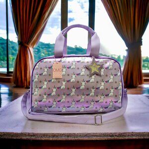 OMG Brand, Unicorn Print, Duffle Bag, Travel Bag, Overnight Bag, Lavender